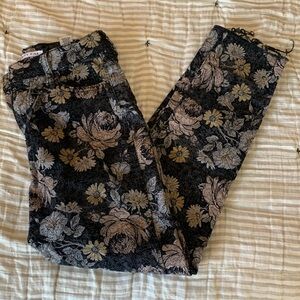 Floral Relaxed Cropped Skinny Jeans